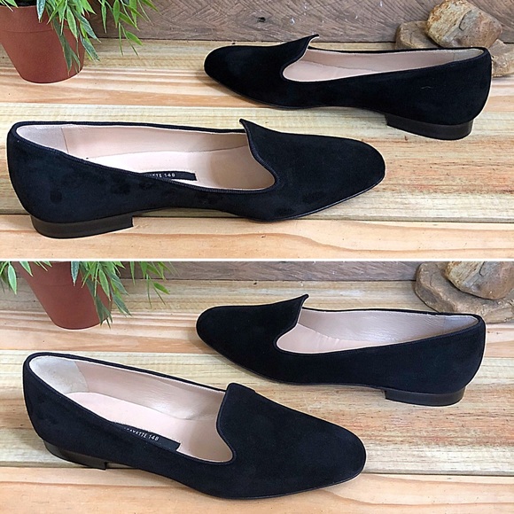 Lafayette 148 New York Siena Suede black slippers - Picture 6 of 8